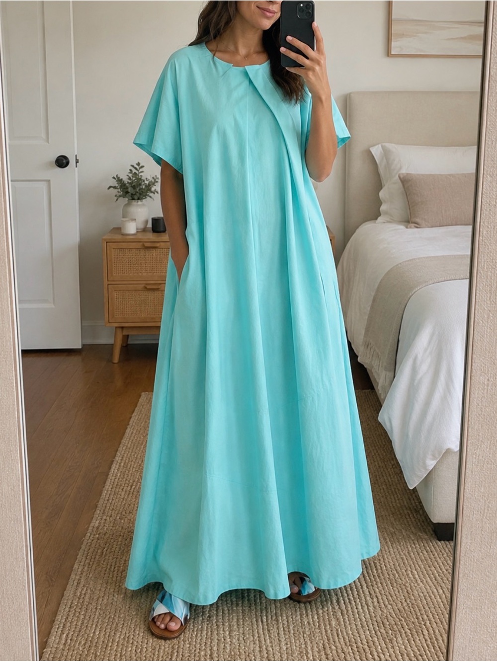 MM6 Maison Margiela Blue Cotton Poplin Maxi Dress Size 2 / IT 36